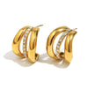 Wholesale Women's Light Luxury Geometric Stainless Steel Electroplated 18K Gold Earrings