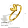 Wholesale Women's Light Luxury Geometric Stainless Steel Electroplated 18K Gold Oblique Heart Ring