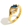 Wholesale Women's Light Luxury Geometric Stainless Steel Electroplated 18K Gold Water Drop Zircon Tai Chi Ring Hand Jewelry