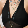 Wholesale Women's Light Luxury Geometric Stainless Steel Electroplated Layered Necklaces With Evil Eye Pendants