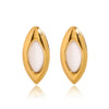 Wholesale Women's Light Luxury Geometric Stainless Steel Electroplated Marquise Earrings