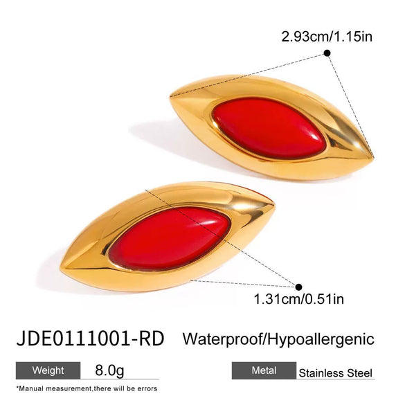 Wholesale Women's Light Luxury Geometric Stainless Steel Electroplated Marquise Earrings