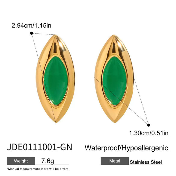 Wholesale Women's Light Luxury Geometric Stainless Steel Electroplated Marquise Earrings