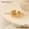 Wholesale Women's Light Luxury Geometric Stainless Steel Electroplated Multilayer Open Ring