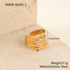 Wholesale Women's Light Luxury Geometric Stainless Steel Electroplated Multilayer Open Ring