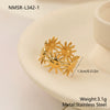Wholesale Women's Light Luxury Geometric Stainless Steel Electroplated Multilayer Open Ring