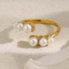 Wholesale Women's Light Luxury Geometric Stainless Steel Electroplated Open Ring Hand Jewelry