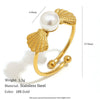Wholesale Women's Light Luxury Geometric Stainless Steel Electroplated Open Ring Jewelry