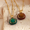 Wholesale Women's Light Luxury Geometric Stainless Steel Electroplated Pendant Necklace With Regular Chain