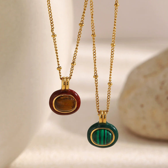 Wholesale Women's Light Luxury Geometric Stainless Steel Electroplated Pendant Necklace With Regular Chain