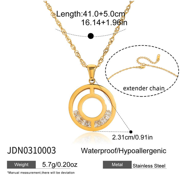 Wholesale Women's Light Luxury Geometric Stainless Steel Electroplated Pendant Necklace