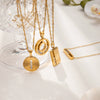 Wholesale Women's Light Luxury Geometric Stainless Steel Electroplated Pendant Necklace