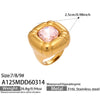 Wholesale Women's Light Luxury Geometric Stainless Steel Electroplated Ring Set With Tiger Eye Stone