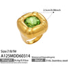 Wholesale Women's Light Luxury Geometric Stainless Steel Electroplated Ring Set With Tiger Eye Stone