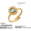 Wholesale Women's Light Luxury Geometric Stainless Steel Electroplated Ring Set