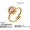Wholesale Women's Light Luxury Geometric Stainless Steel Electroplated Ring Set
