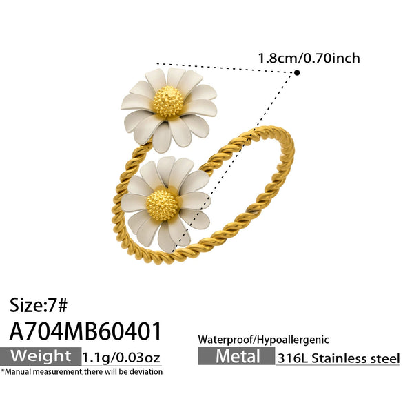 Wholesale Women's Light Luxury Geometric Stainless Steel Electroplated Ring Set