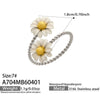 Wholesale Women's Light Luxury Geometric Stainless Steel Electroplated Ring Set