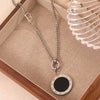 Wholesale Women's Light Luxury Geometric Stainless Steel Electroplated Round Necklace Sweater Chain