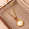 Wholesale Women's Light Luxury Geometric Stainless Steel Electroplated Round Necklace Sweater Chain