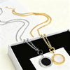 Wholesale Women's Light Luxury Geometric Stainless Steel Electroplated Round Necklace Sweater Chain