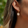 Wholesale Women's Light Luxury Geometric Stainless Steel Electroplated Round Pendant Earrings