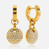 Wholesale Women's Light Luxury Geometric Stainless Steel Electroplated Round Pendant Earrings