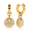 Wholesale Women's Light Luxury Geometric Stainless Steel Electroplated Round Pendant Earrings