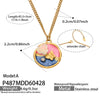 Wholesale Women's Light Luxury Geometric Stainless Steel Electroplated Round Pendant Necklace