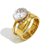 Wholesale Women's Light Luxury Geometric Stainless Steel Electroplated Stacked Rings Hand Jewelry