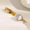 Wholesale Women's Light Luxury Geometric Stainless Steel Electroplated Stacked Rings Hand Jewelry