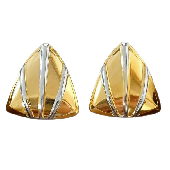 Wholesale Women's Light Luxury Geometric Stainless Steel Electroplated Triangle Earrings