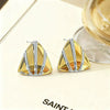 Wholesale Women's Light Luxury Geometric Stainless Steel Electroplated Triangle Earrings