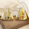 Wholesale Women's Light Luxury Geometric Stainless Steel Electroplated Triangle Earrings