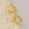 Wholesale Women's Light Luxury Geometric Stainless Steel Exaggerated Ring With Electroplating
