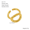Wholesale Women's Light Luxury Geometric Stainless Steel Exaggerated Ring With Electroplating