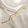 Wholesale Women's Light Luxury Geometric Stainless Steel Gold Plated String Pearl Bracelet