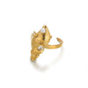 Wholesale Women's Light Luxury Geometric Stainless Steel Goldinlaid Heartshaped And Fruitshaped Hollow Rings