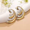 Wholesale Women's Light Luxury Geometric Stainless Steel Goldplated Earrings