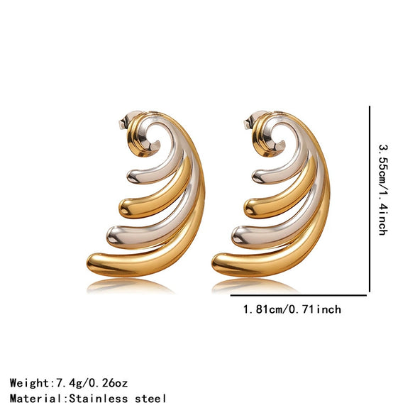 Wholesale Women's Light Luxury Geometric Stainless Steel Goldplated Earrings