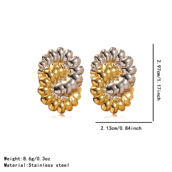 Wholesale Women's Light Luxury Geometric Stainless Steel Goldplated Earrings