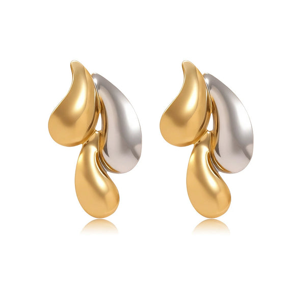 Wholesale Women's Light Luxury Geometric Stainless Steel Goldplated Earrings