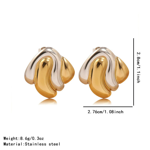 Wholesale Women's Light Luxury Geometric Stainless Steel Goldplated Earrings