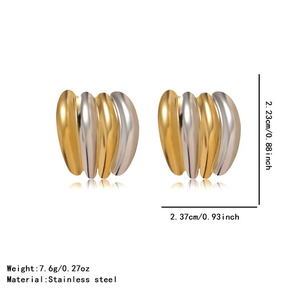 Wholesale Women's Light Luxury Geometric Stainless Steel Goldplated Earrings