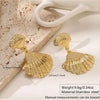 Wholesale Women's Light Luxury Geometric Stainless Steel Goldplated Shell Earrings