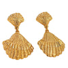 Wholesale Women's Light Luxury Geometric Stainless Steel Goldplated Shell Earrings