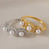 Wholesale Women's Light Luxury Geometric Stainless Steel 18K Gold Plated Adjustable Ring