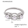 Wholesale Women's Light Luxury Geometric Stainless Steel 18K Gold Plated Adjustable Ring