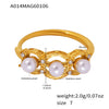Wholesale Women's Light Luxury Geometric Stainless Steel 18K Gold Plated Adjustable Ring