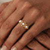 Wholesale Women's Light Luxury Geometric Stainless Steel 18K Gold Plated Adjustable Ring
